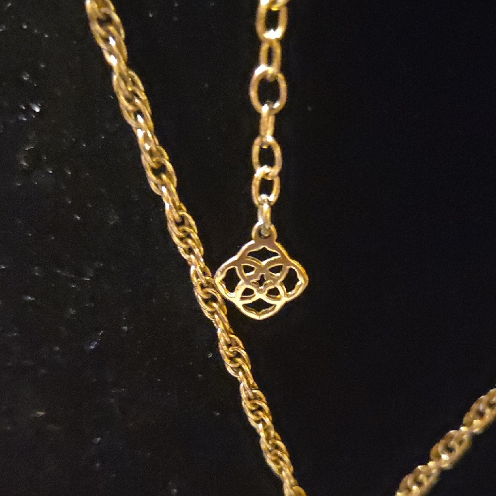 Kendra Scott Rayne Gray Cats Eye Stone Necklace - Picture 3 of 4